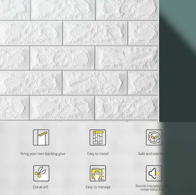 Selbstklebender Ziegelstein-dekorative Schaum-Wand-Aufkleber-Rolle des Schaum-3D für Wohnzimmer-Dekor
