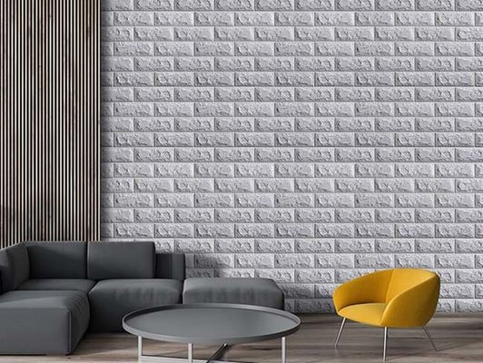 Starke Vinylziegelstein-Schaum-Tapete der Klebrigkeits-3D für Wand-Dekoration