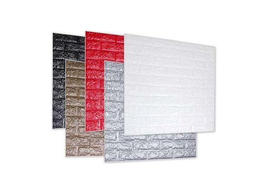 PET Schaum-Wand-Hauptaufkleber imprägniern Tapete des Ziegelstein-3D für Dekoration