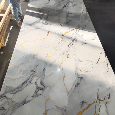 Hochglänzendes PVC-Marmorbrett UV-Marmorblech-Laminatbrett für Wanddekoration