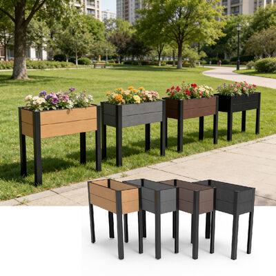 Moderner Hochbeet-Garten mit wasserdichtem, feuerhemmendem, umweltfreundlichem Holz-Kunststoff-Verbundwerkstoff für den Außenbereich