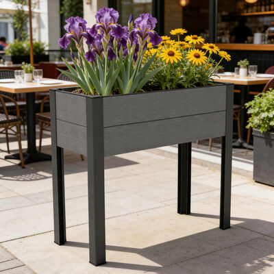 Erhöhtes Hochbeet mit Metallbeinen für den Außenbereich, Terrasse, Hinterhof, Gemüseanbau