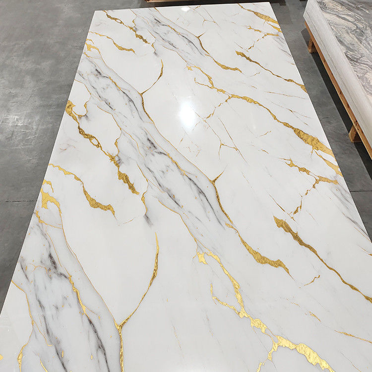 Hochglänzendes PVC-Marmorbrett UV-Marmorblech-Laminatbrett für Wanddekoration