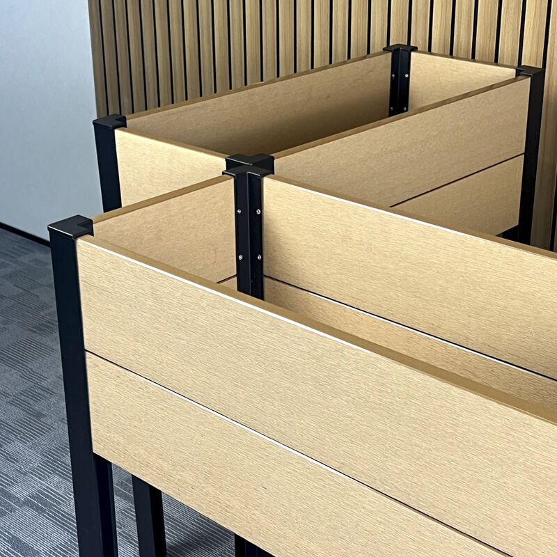 Moderner Hochbeet-Garten mit wasserdichtem, feuerhemmendem, umweltfreundlichem Holz-Kunststoff-Verbundwerkstoff für den Außenbereich