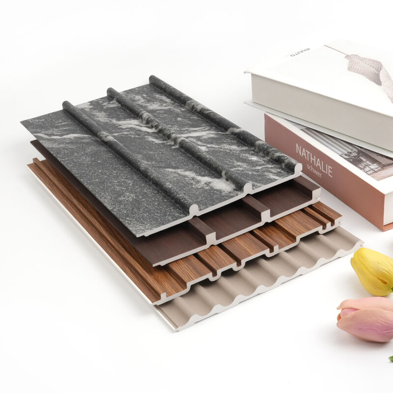 Modernes WPC-Wandpaneel mit geriffeltem Design und wasserdichter Innenwandverkleidung für Wohnzimmer und Schlafzimmer