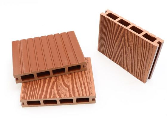 3D prägte zusammengesetzten Ineinander greifenwpc Bodenbelag Decking der fliesen-im Freien